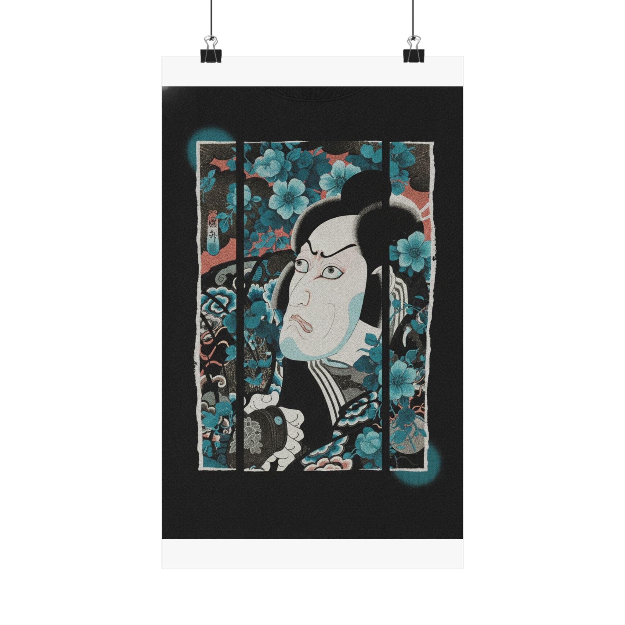 Streetwear Collage — Kabuki Actor Ichikawa Ebizō V As Kumagai Jirō Naozane — Matte Poster