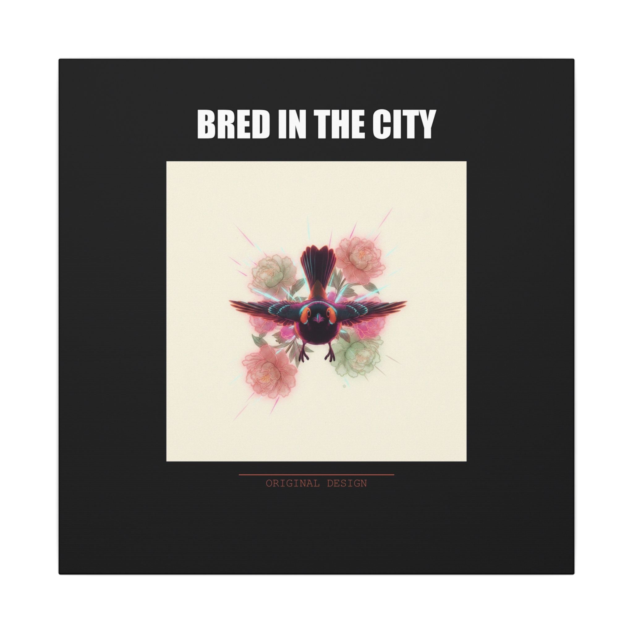 BRED IN THE CITY Flying Bird & Roses Matte Canvas