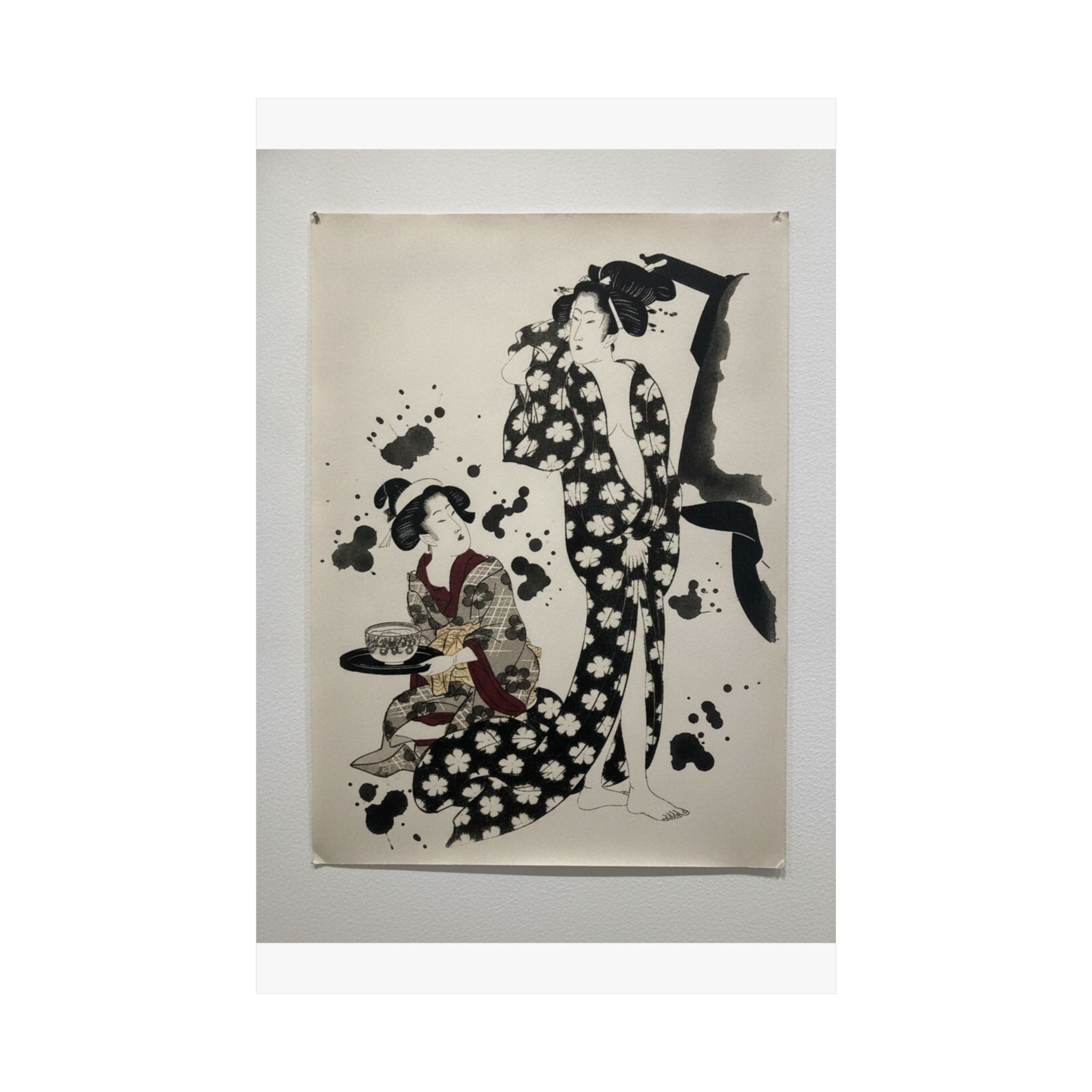 Watercolor — Young Woman Making Her Toilet — Matte Poster