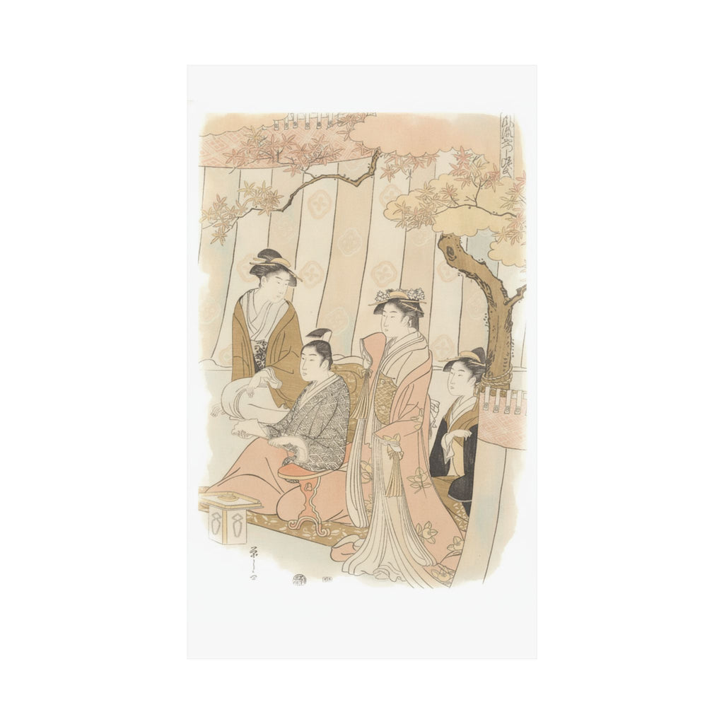 Watercolor — Prince Genji And Three Young Women — Matte Poster
