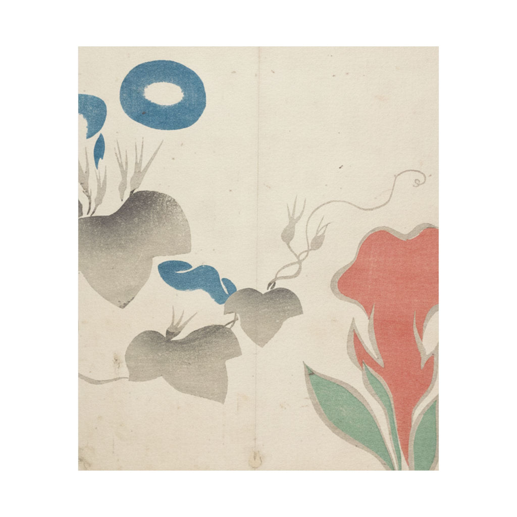Watercolor — Design Of Morning–Glory And Other Flowers — Matte Poster