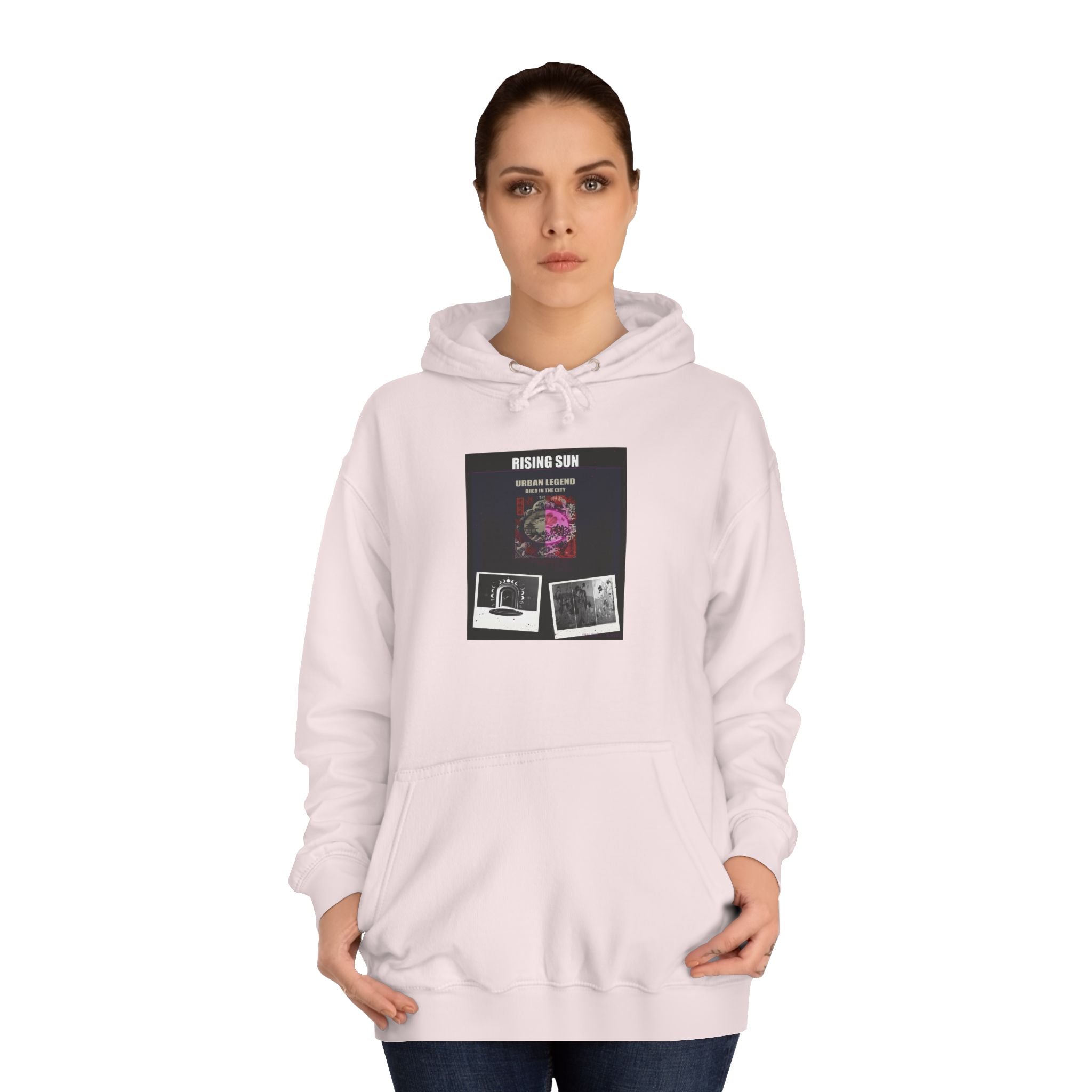 RISING SUN Magenta Night Poster Collage Hoodie