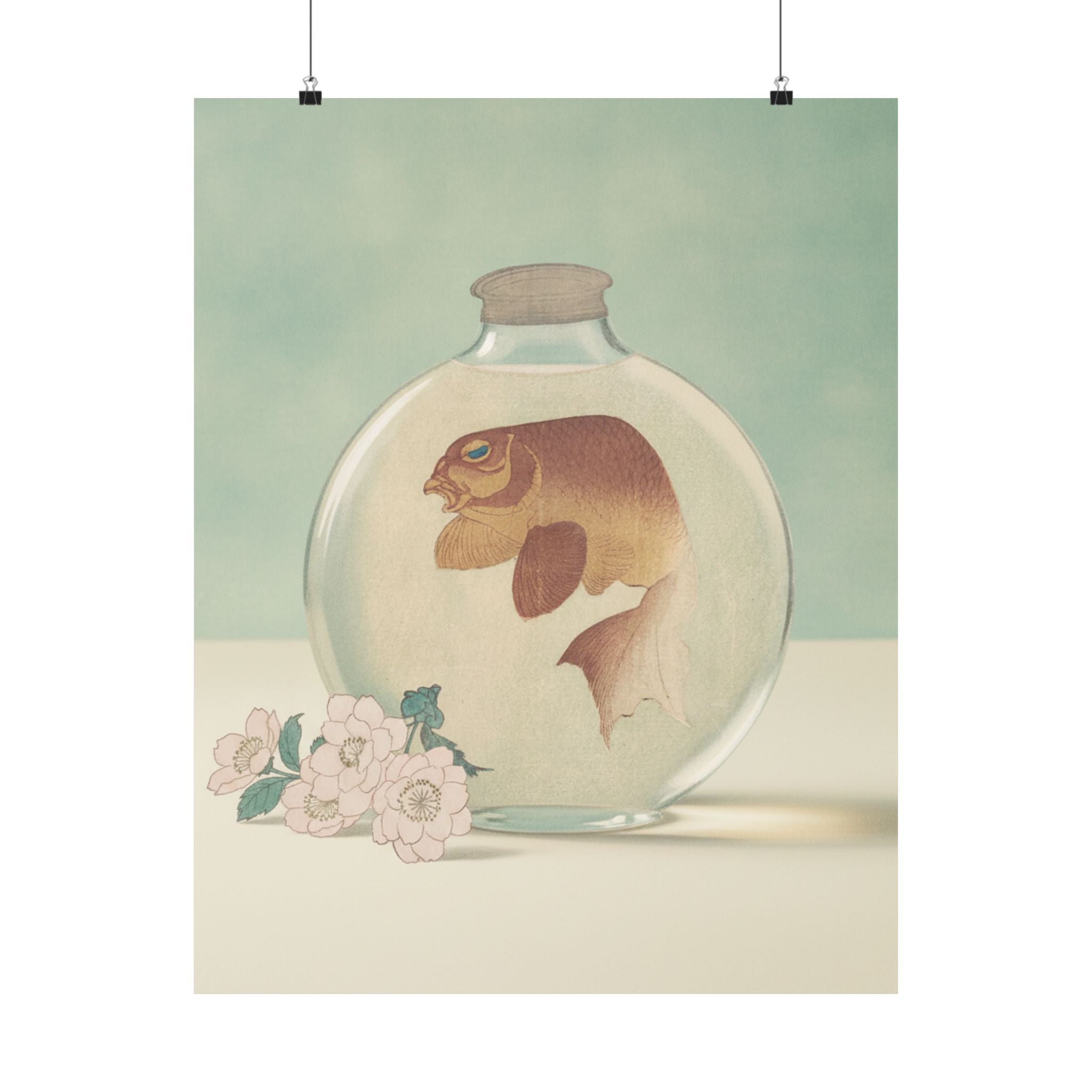 Product Marketing — Gold-Fish In A Glass Bottle — Matte Poster
