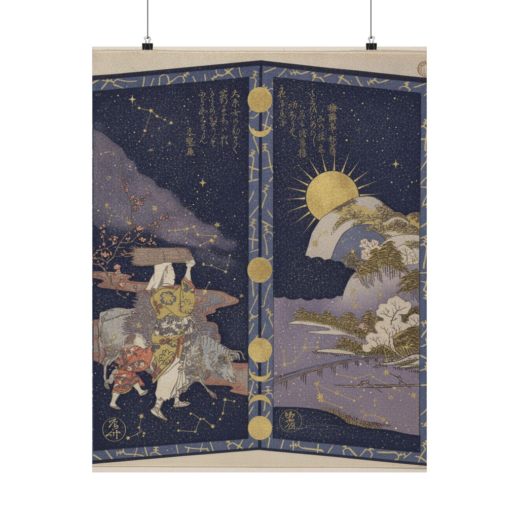 Celestial — Surimono In Shape Of Small Twofold Screen — Matte Poster