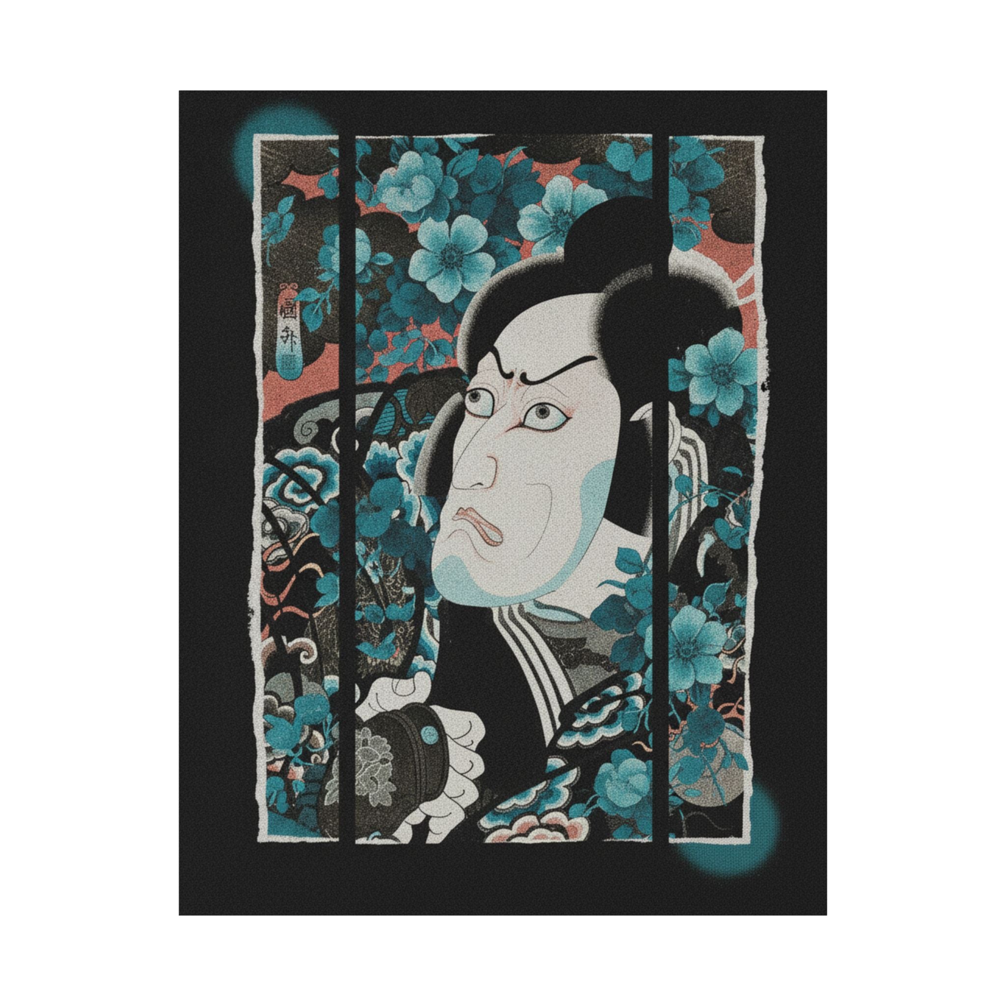 Streetwear Collage — Kabuki Actor Ichikawa Ebizō V As Kumagai Jirō Naozane — Matte Poster