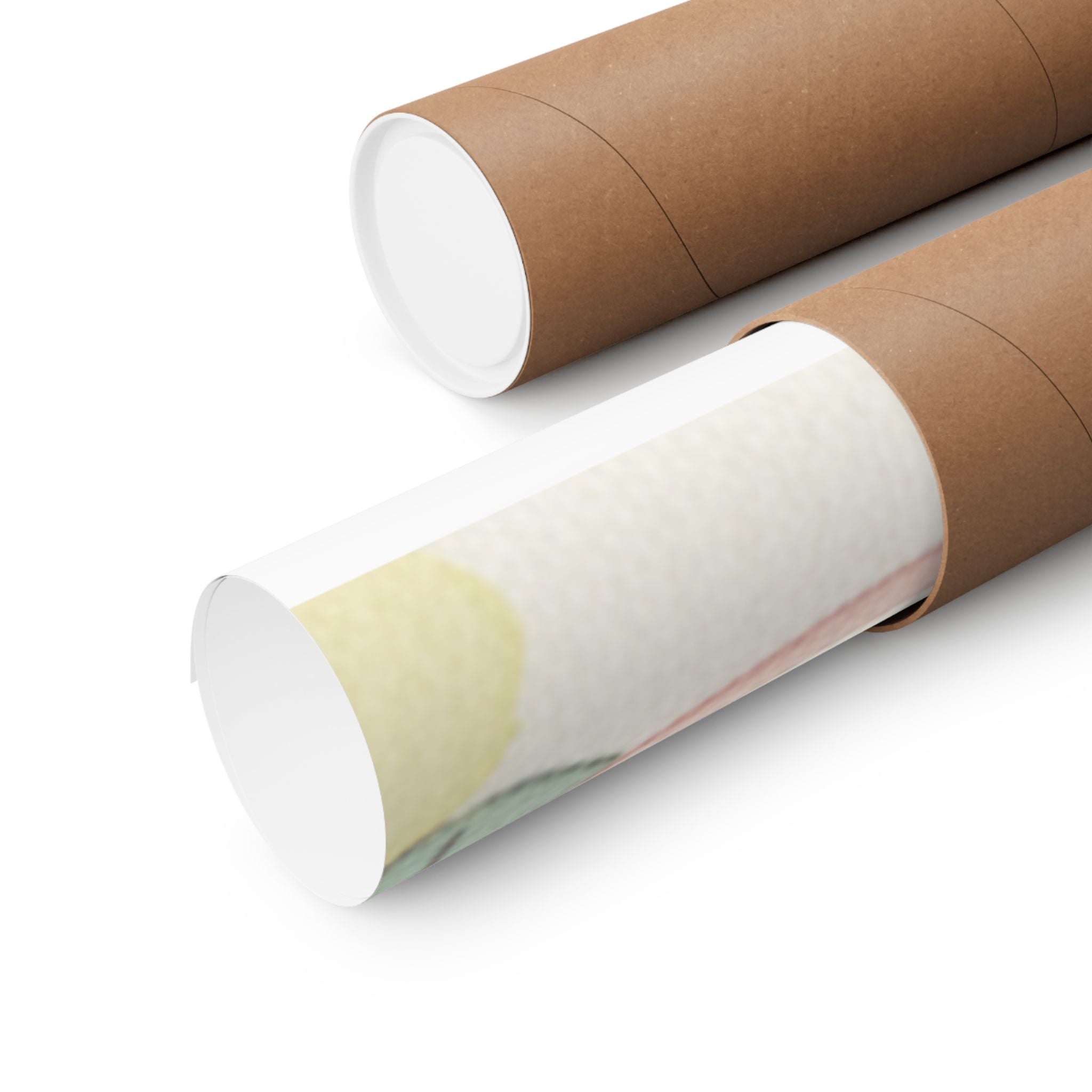 Watercolor — White Mice Playing — Matte Poster