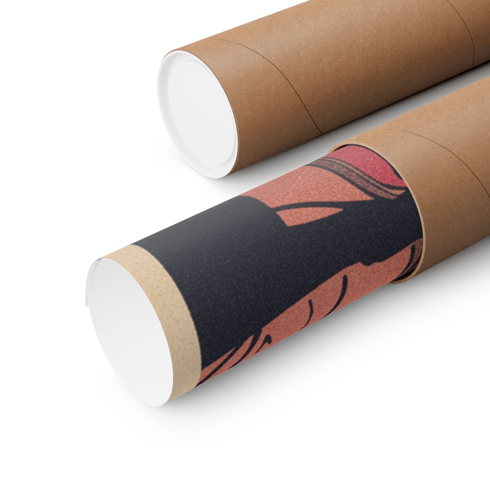 Japanese Street — Two Men, One Playing A Flute — Matte Poster