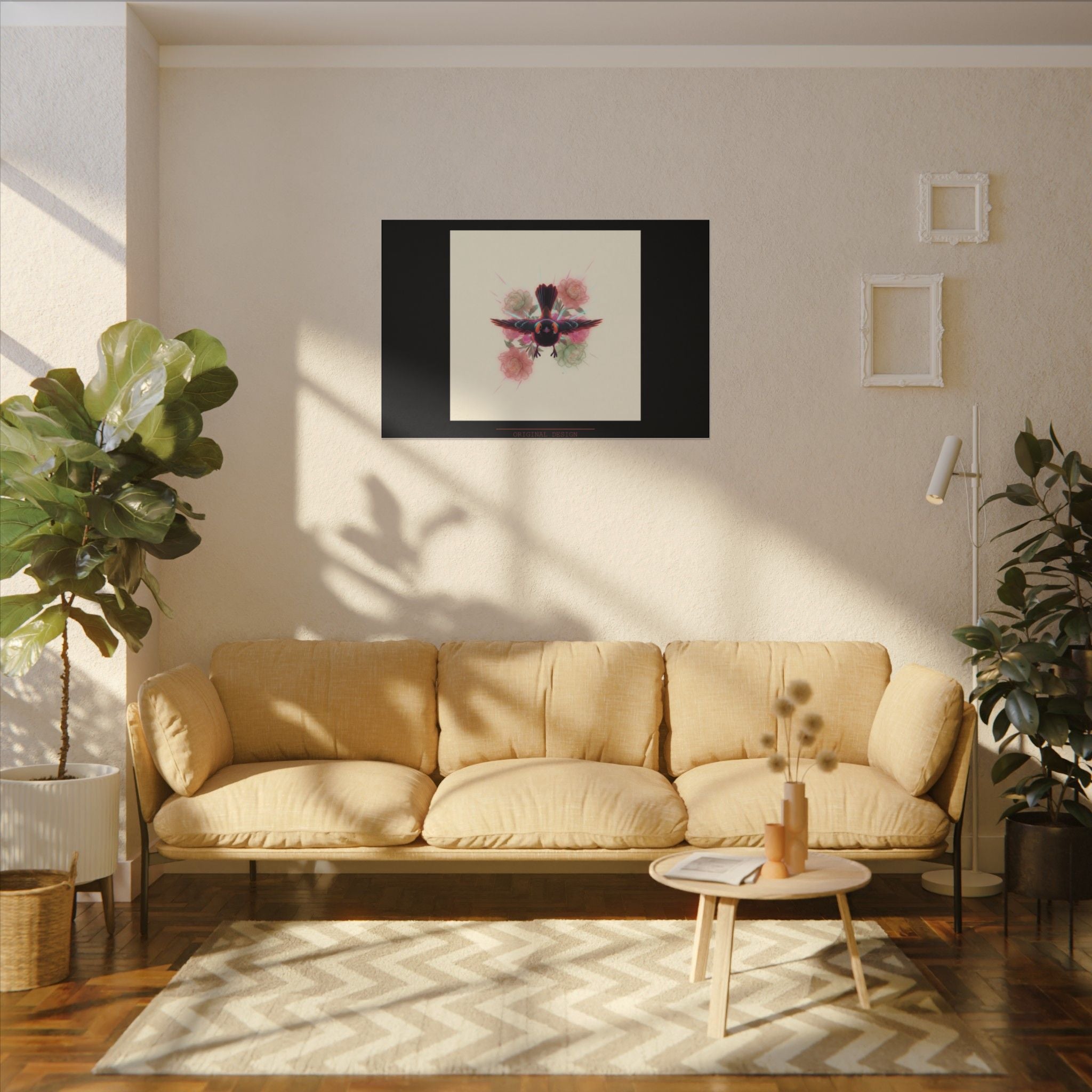 BRED IN THE CITY Flying Bird & Roses Matte Canvas