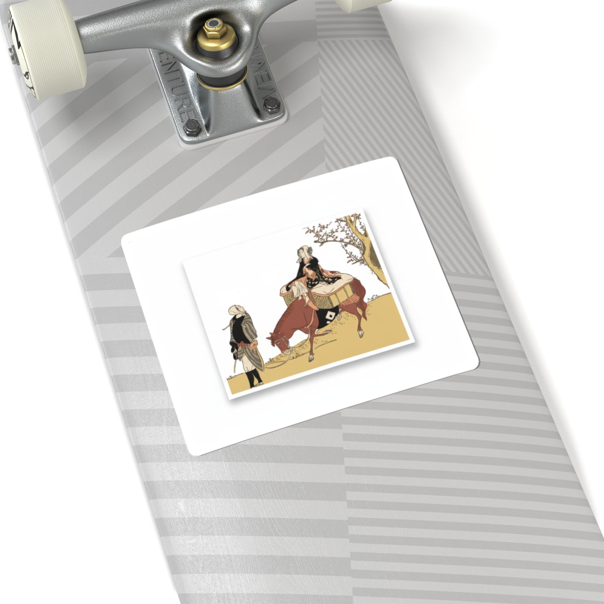 Ecommerce Main — Version Of Legend Of Michizane: Woman Riding Ox Which A Man Is Leading — Kiss-Cut Sticker