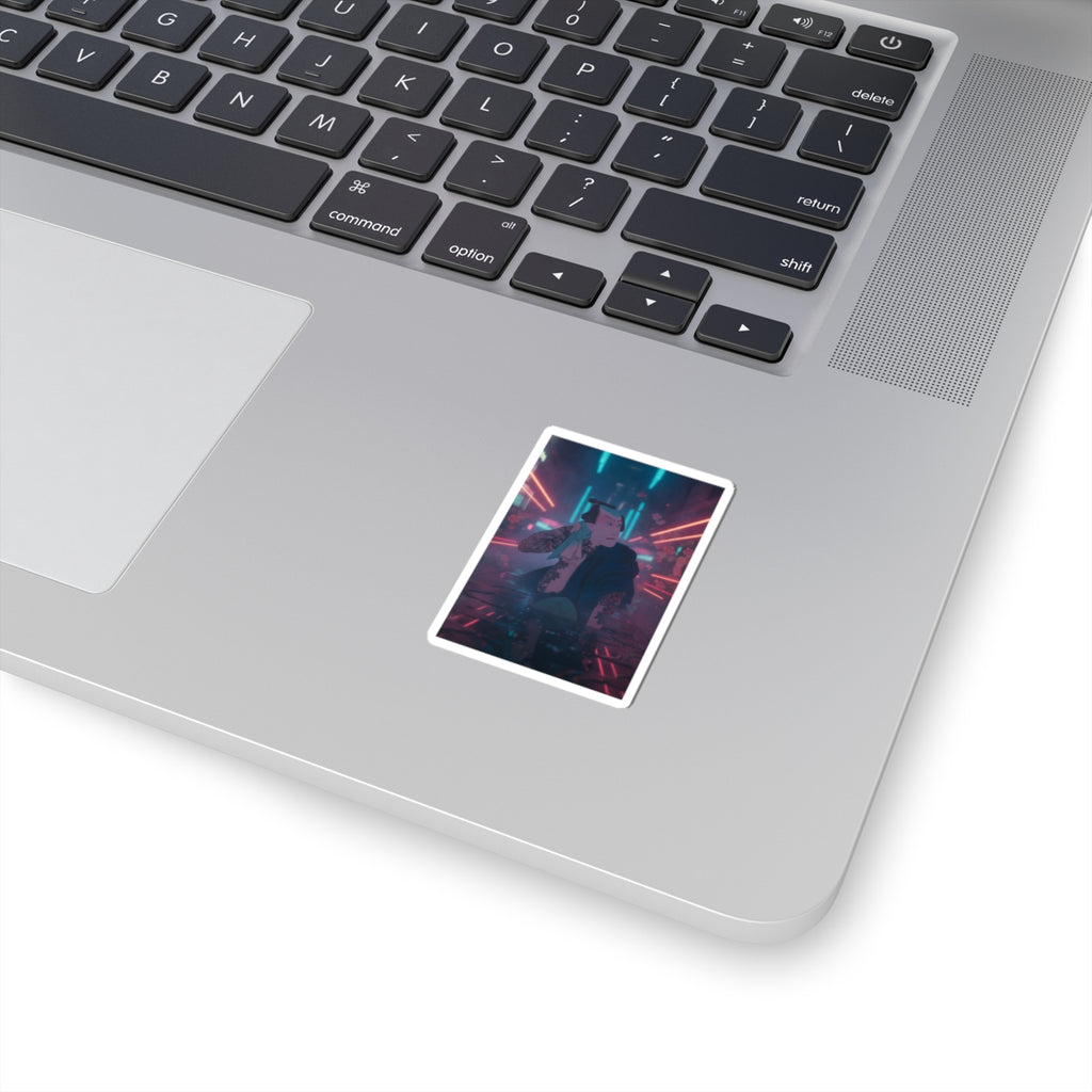 Neon Noir — The Actor Kawarazaki Gonjūrō I As Ude No Kisaburō, Likened To Wu Song The Asceti — Kiss-Cut Sticker