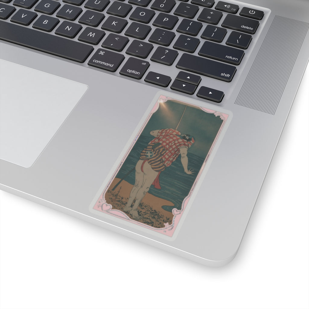 Cinematic — The Actor Otani Hiroemon Iii As Man Ready To Wade Into The Sea With A Drawn Swor — Kiss-Cut Sticker