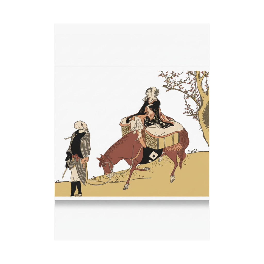 Ecommerce Main — Version Of Legend Of Michizane: Woman Riding Ox Which A Man Is Leading — Matte Poster