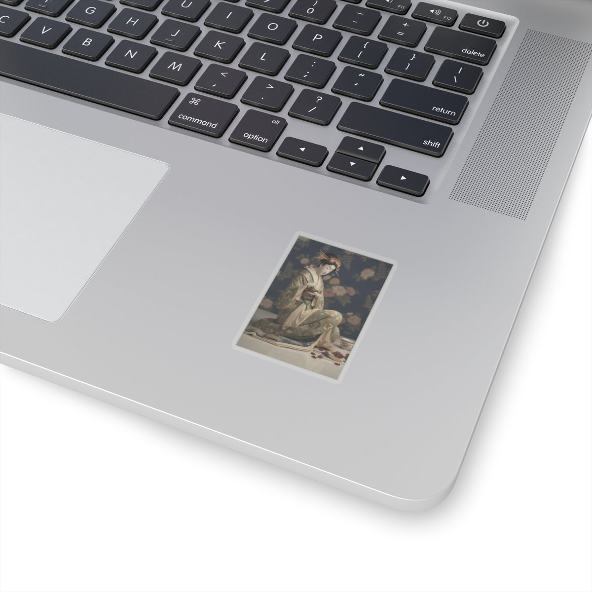 Product Marketing — Konosato Of Takeya Seated, Holding An Incense Burner — Kiss-Cut Sticker