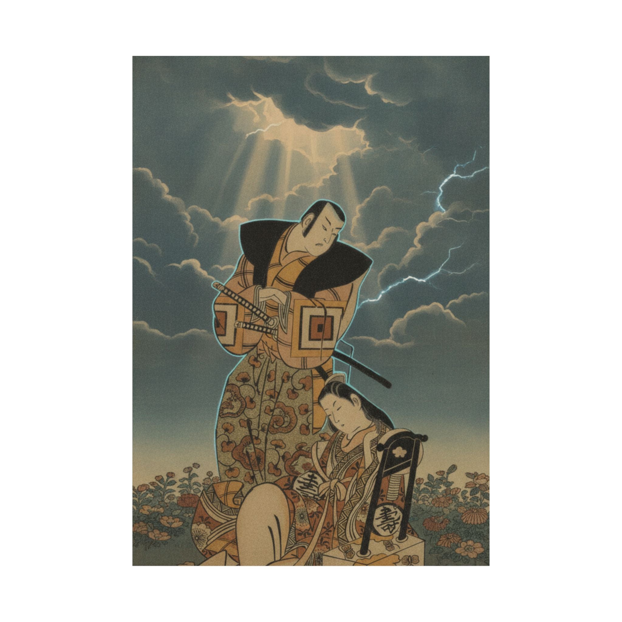 Dramatic Storm — The Actor, Ichikawa Danjuro I, 1660–1704 As A Woman In Unidentified Role — Matte Poster