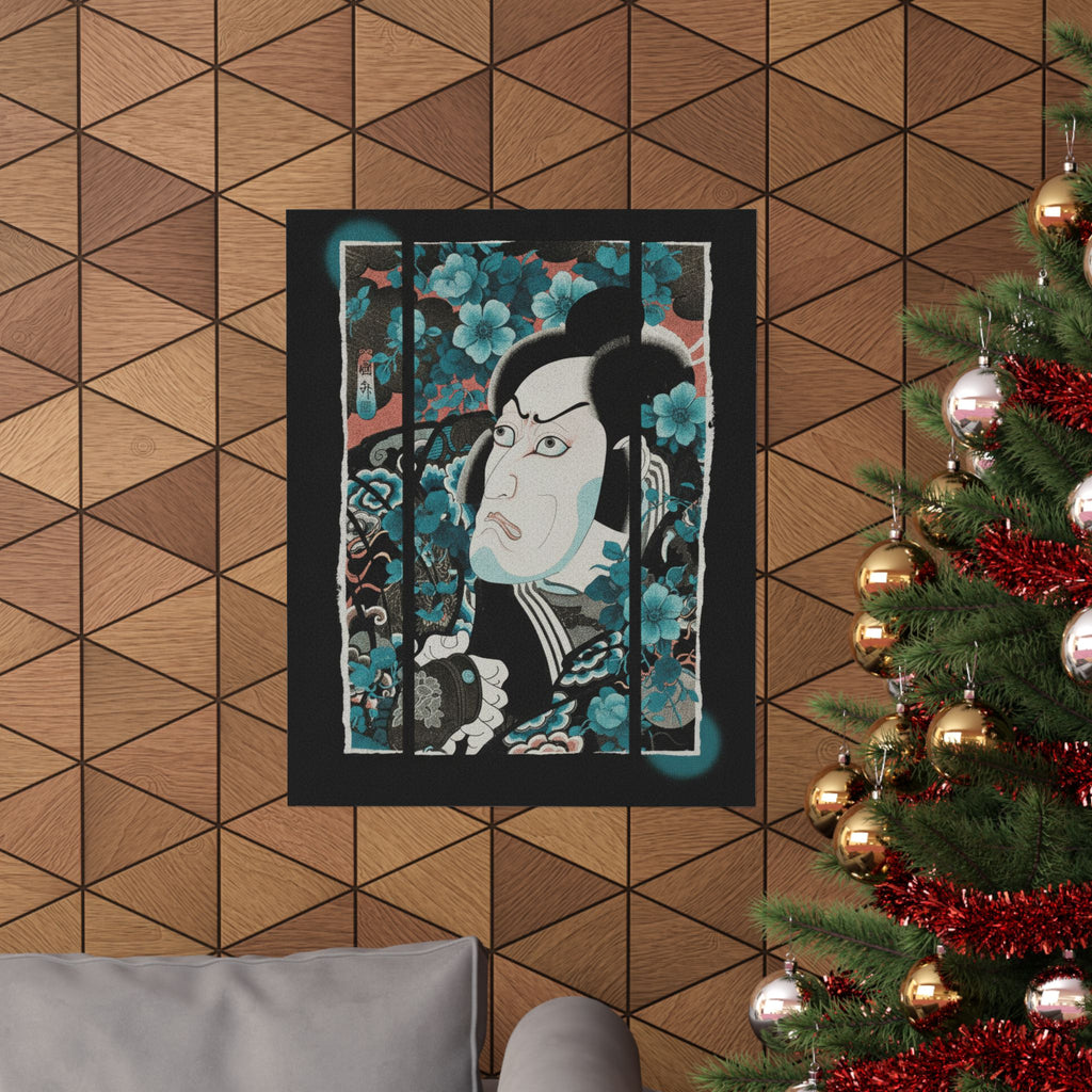 Streetwear Collage — Kabuki Actor Ichikawa Ebizō V As Kumagai Jirō Naozane — Matte Poster