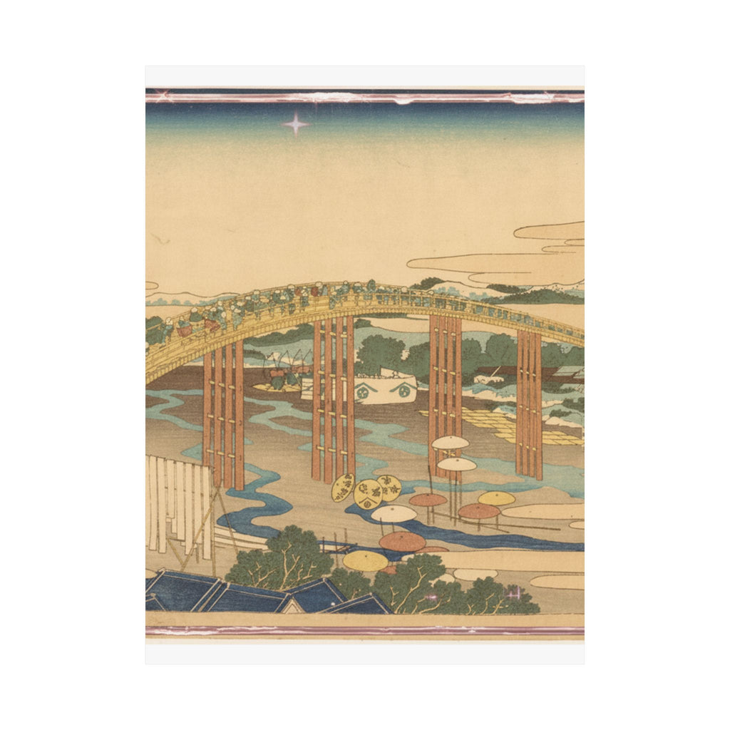 Scenic Nature — Yahagi Bridge At Okazaki On The Tōkaidō (Tōkaidō Okazaki Yahagi No Hashi), From  — Matte Poster