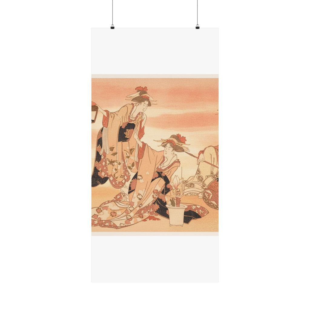 Southern Sunset — Three Young Ladies Visiting Together — Matte Poster