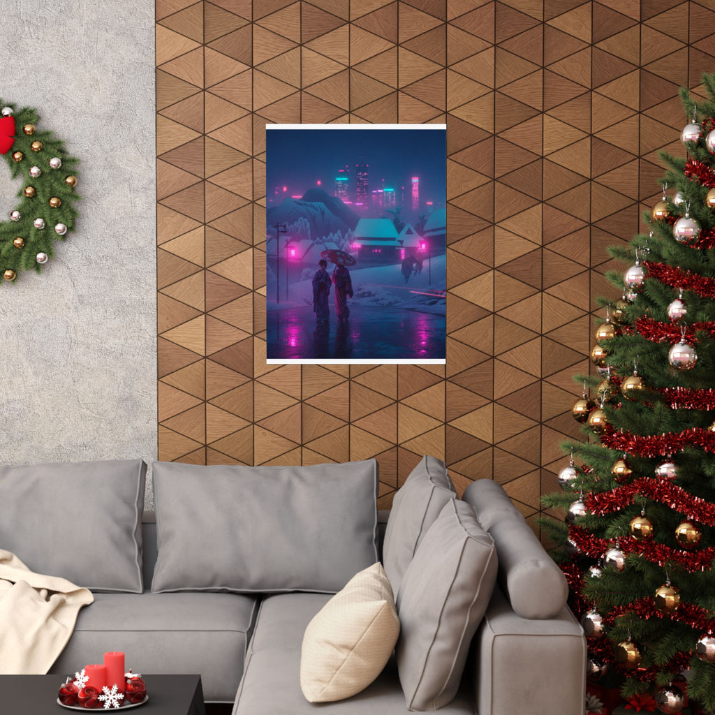 Neon Noir — Evening Snow — Matte Poster