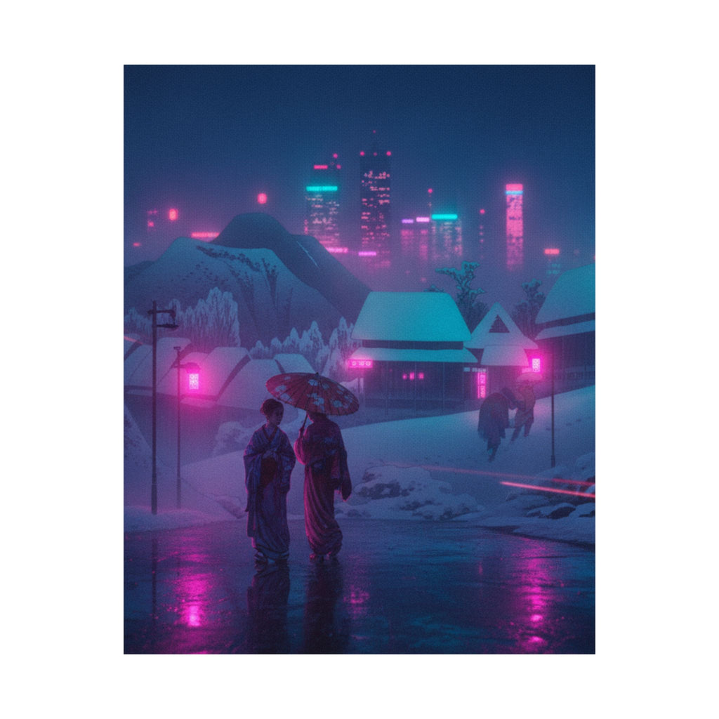 Neon Noir — Evening Snow — Matte Poster