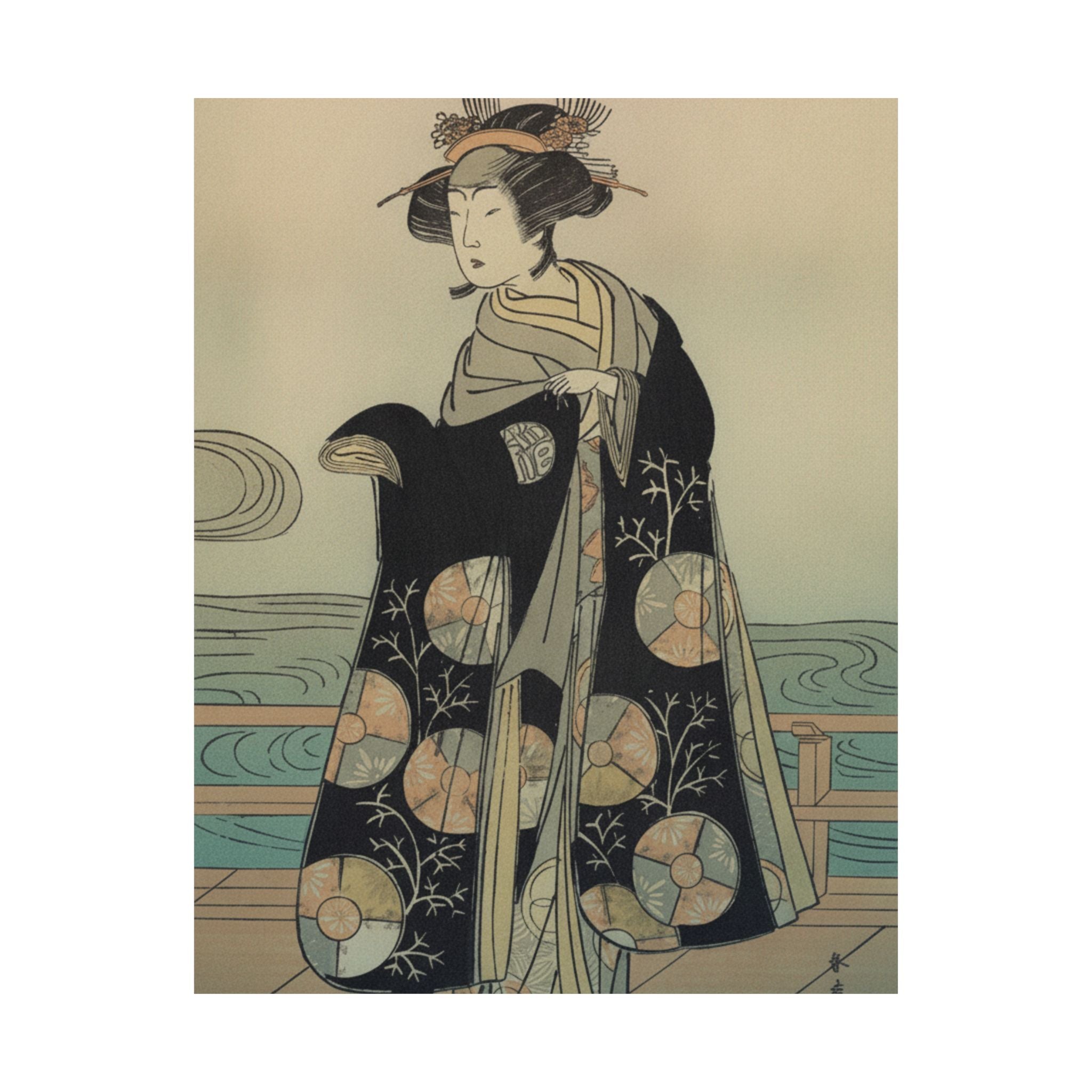 Affirmation — Yoshizawa Iroha As A Woman Standing On The Engawa Of A House By A River — Matte Poster