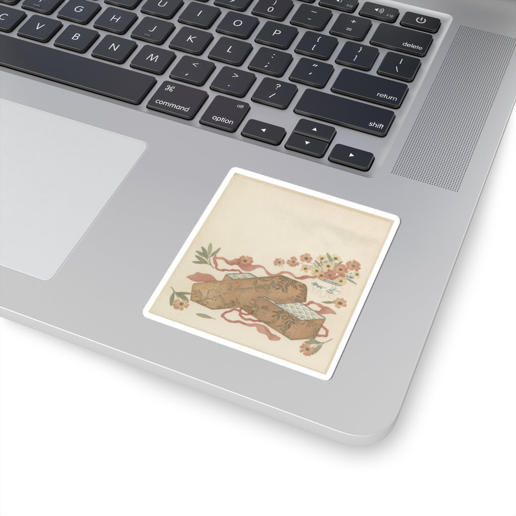 Botanical — Letter-Box With Letter And Potted Flower — Kiss-Cut Sticker