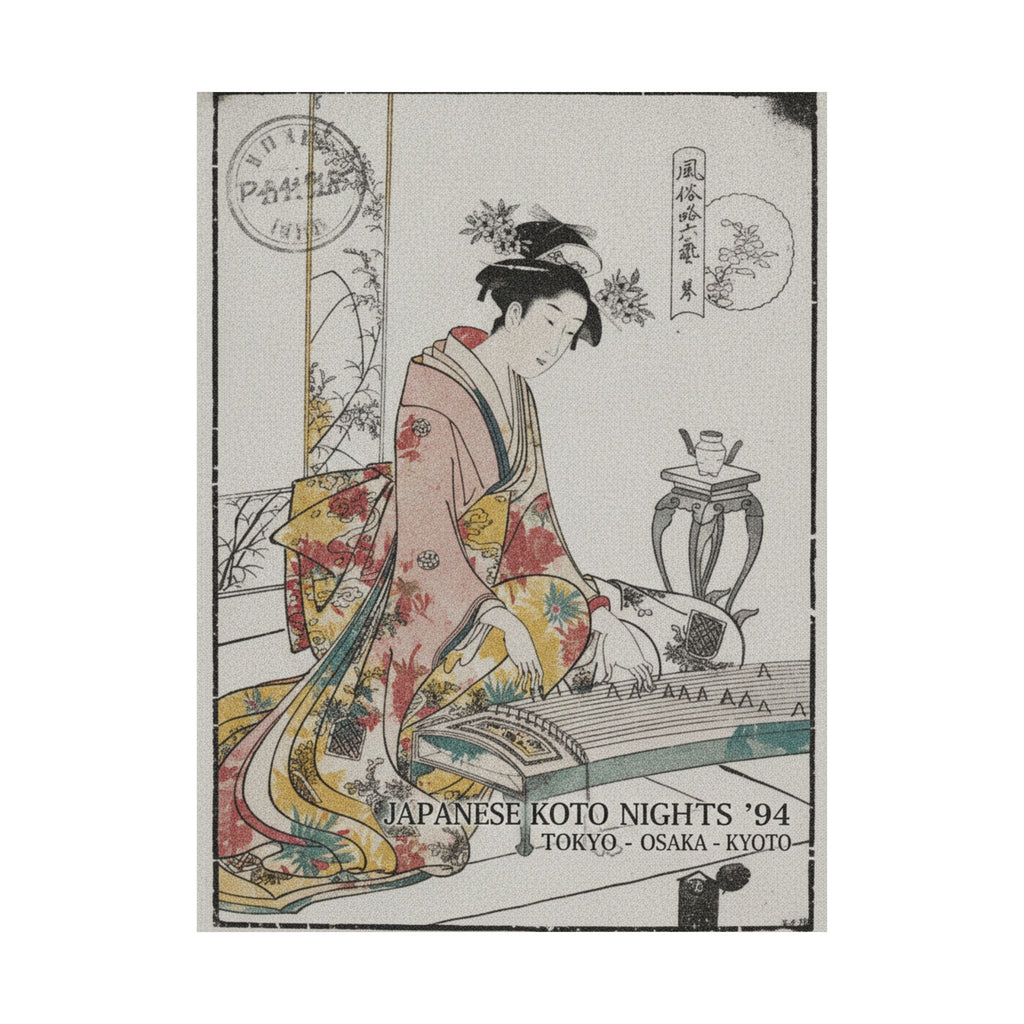 Vintage Bootleg — Young Lady Playing A Musical Instrument — Matte Poster