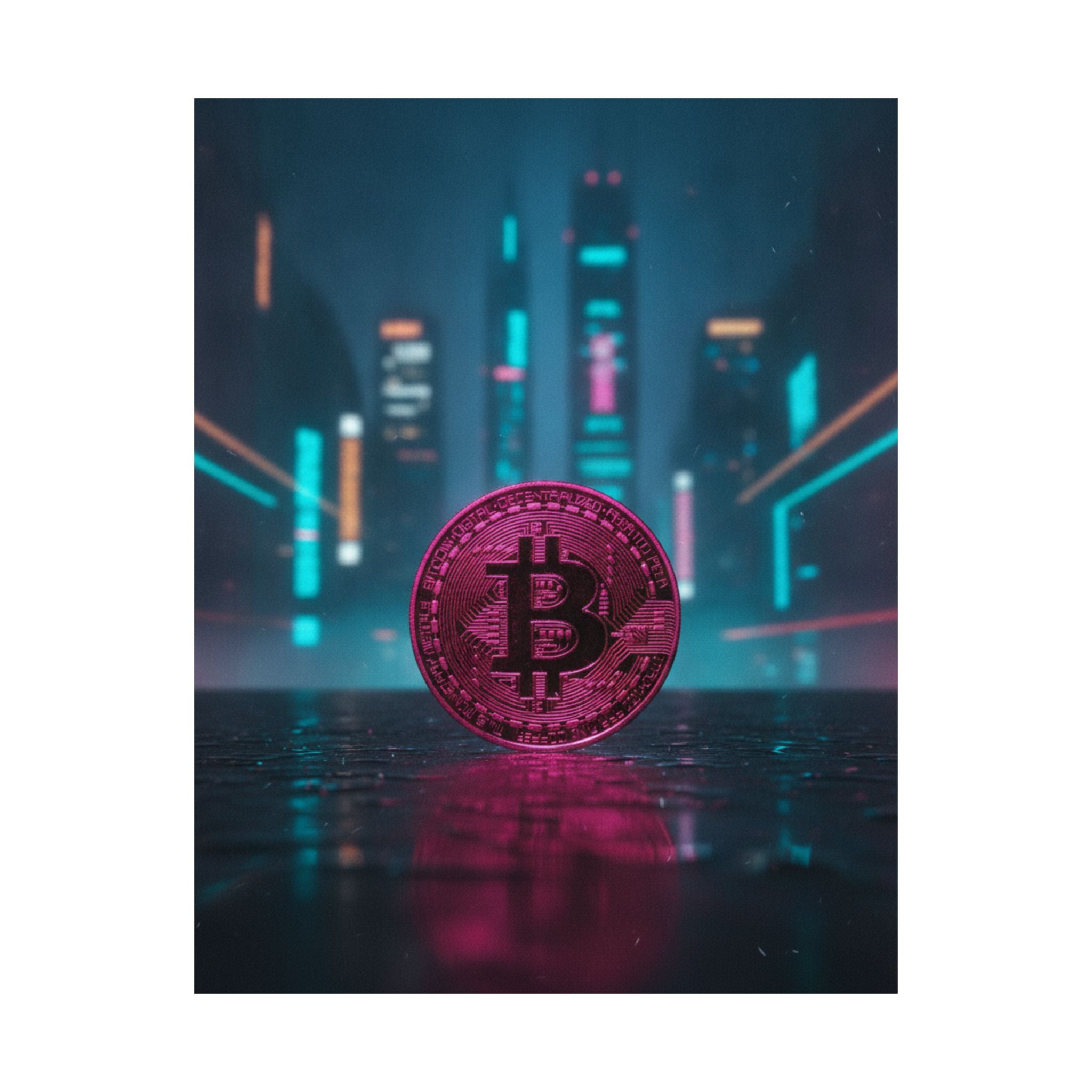Neon Noir — Coin — Matte Poster