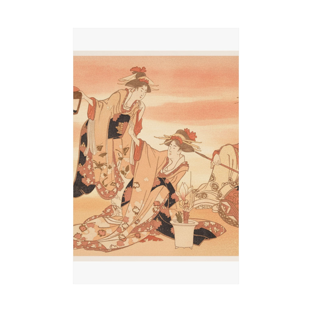 Southern Sunset — Three Young Ladies Visiting Together — Matte Poster