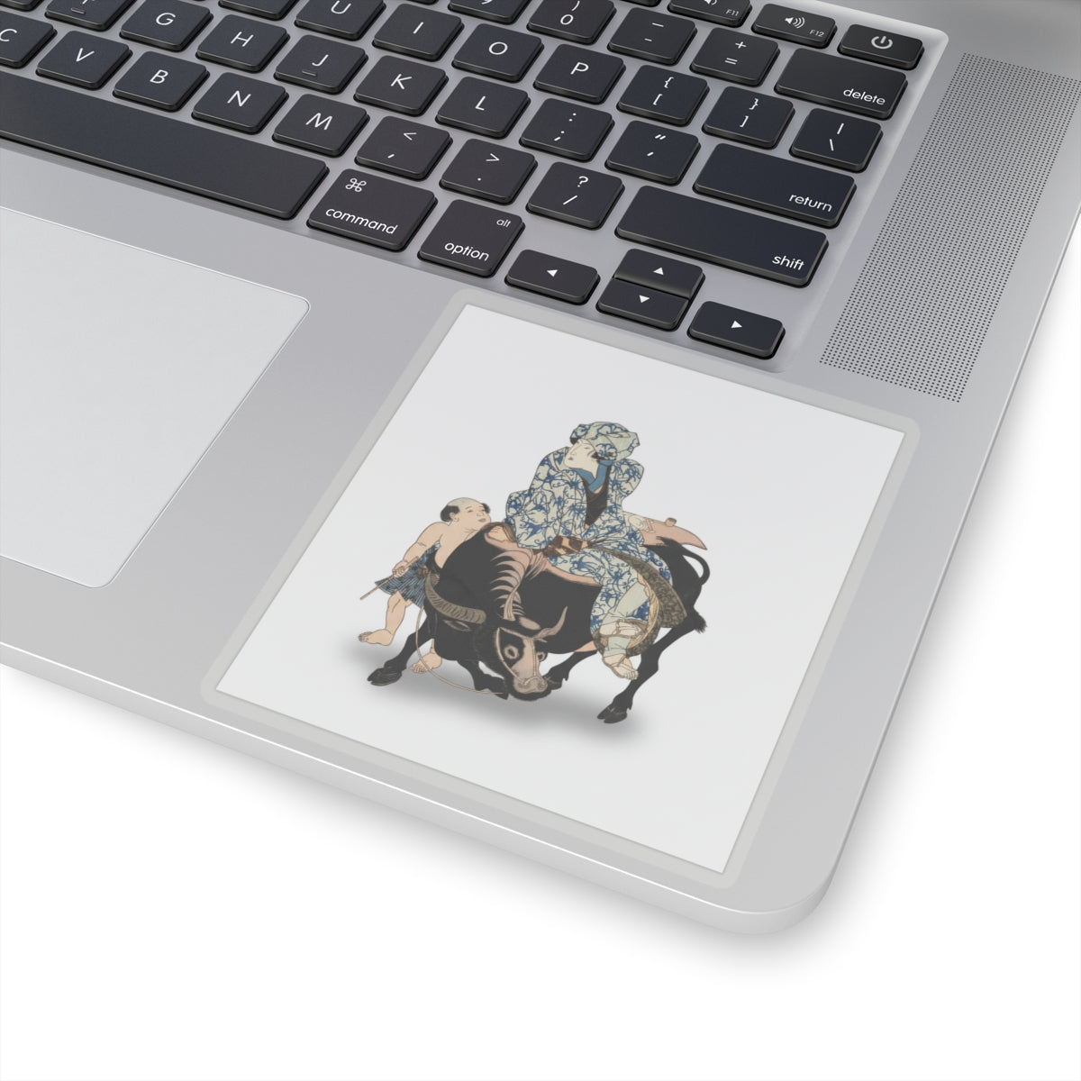 Ecommerce Main — Roshungi (Chinese, Lu Zhunyi) As A Woman With A Pipe Riding On A Buffalo — Kiss-Cut Sticker