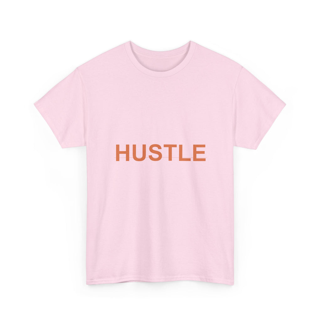 HUSTLE Bold Burnt-Orange Minimal Typography Tee