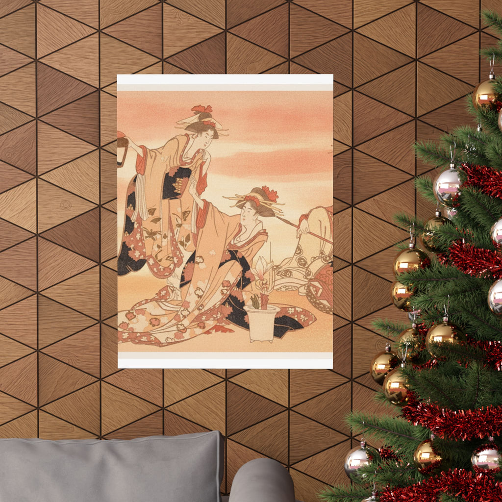 Southern Sunset — Three Young Ladies Visiting Together — Matte Poster