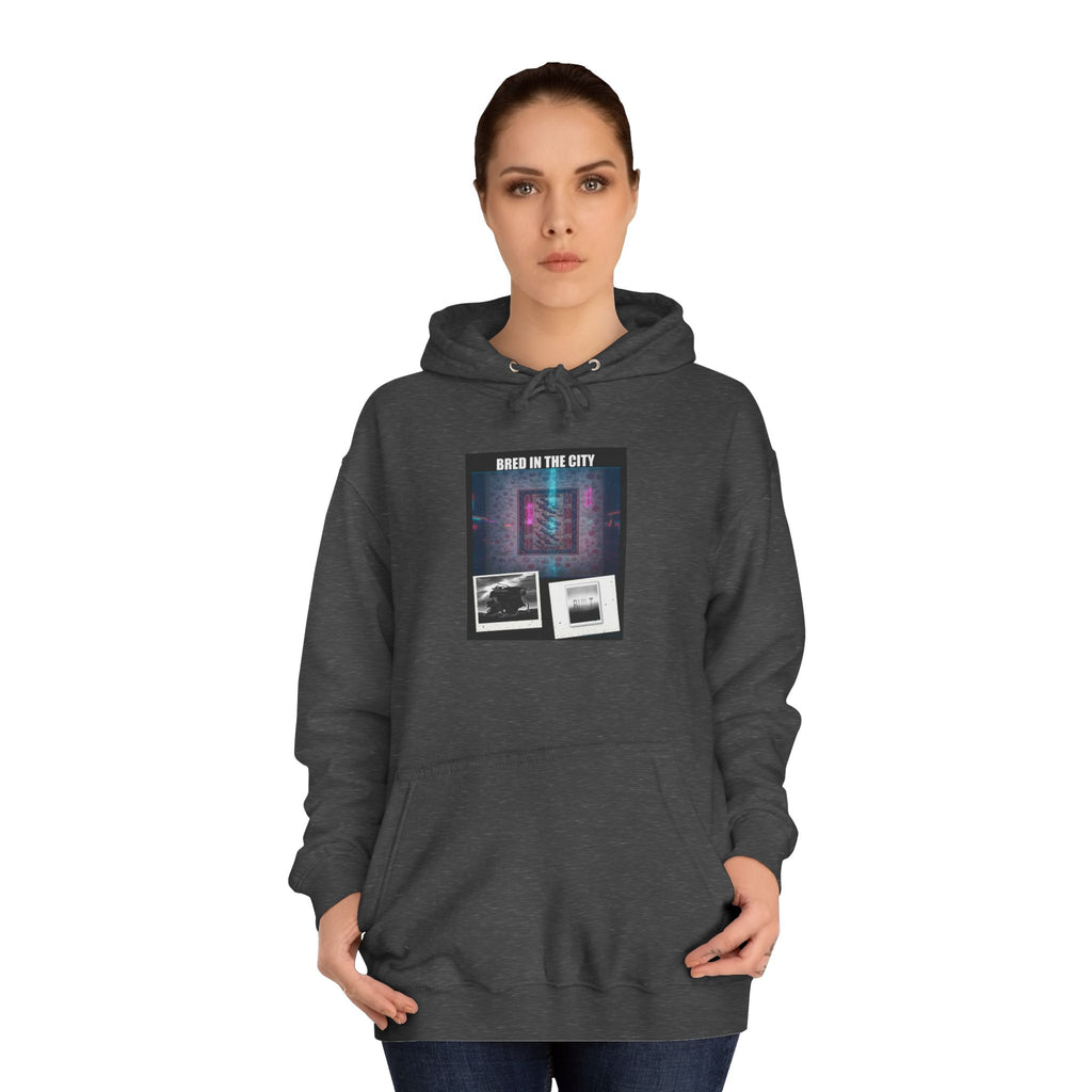 BRED IN THE CITY Purple Neon Collage Hoodie