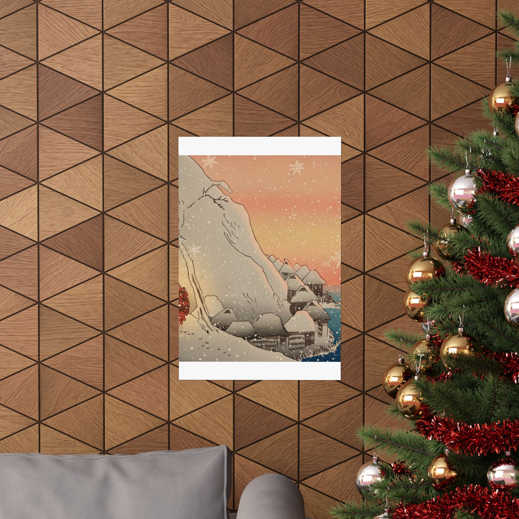 Southern Sunset — Nichiren In Snow At Tsukahara, Sodo Province — Matte Poster