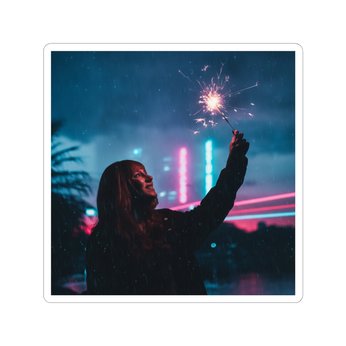 Neon Noir — Person — Kiss-Cut Sticker