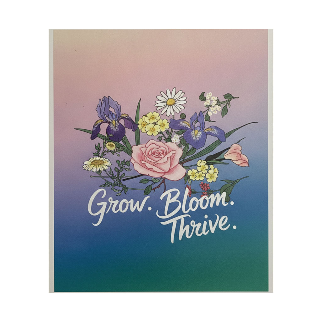 Affirmation — Rose, Iris, Primrose And Daisy — Matte Poster