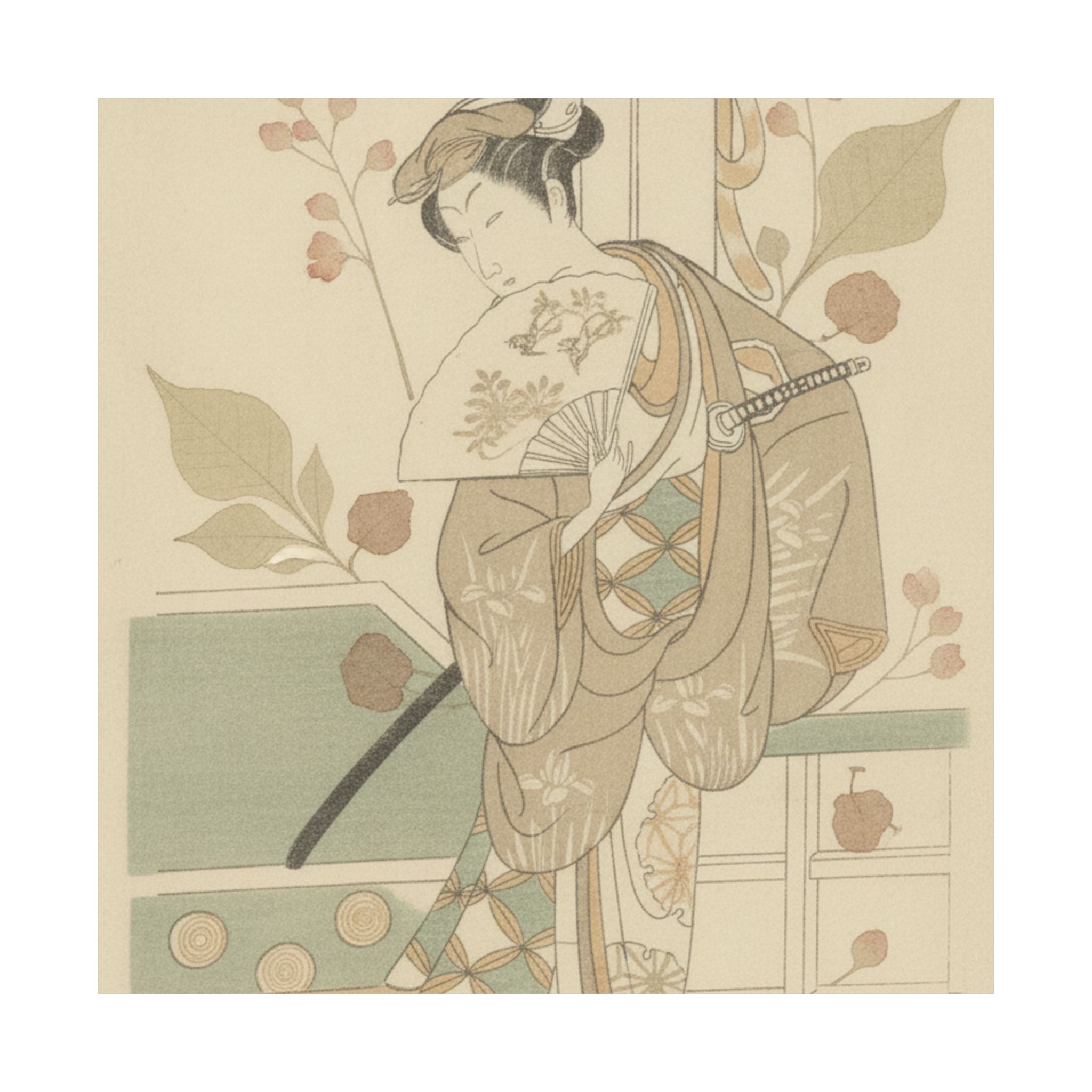 Botanical — The Actor Ichikawa Uzayemon Ix 1724–1785 In A Female Role — Matte Poster