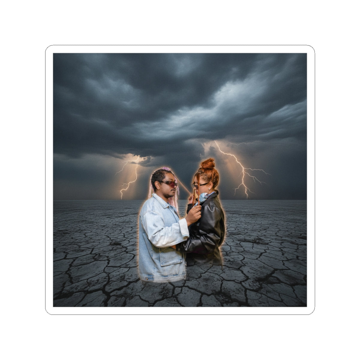 Dramatic Storm — Person — Kiss-Cut Sticker