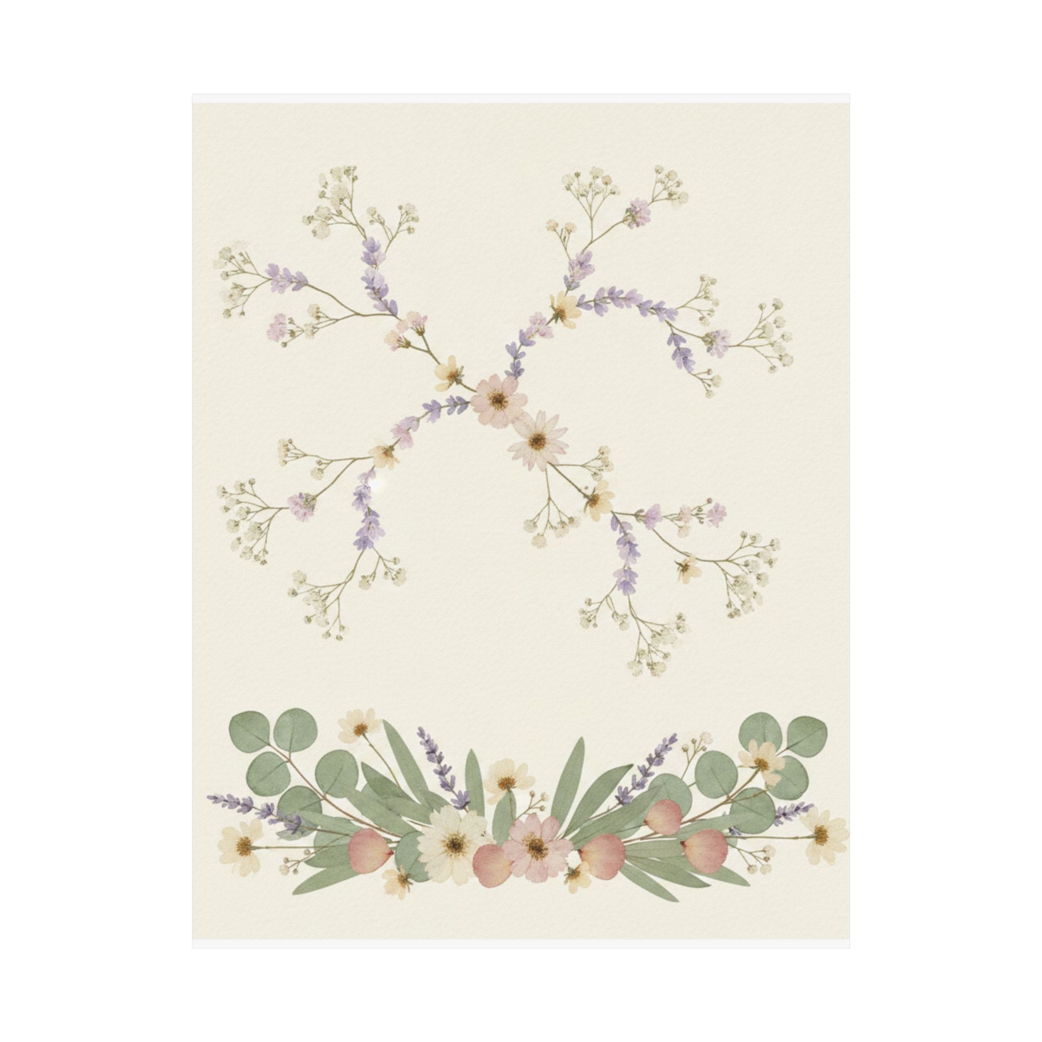 Pressed Lavender & Eucalyptus Garland Matte Poster