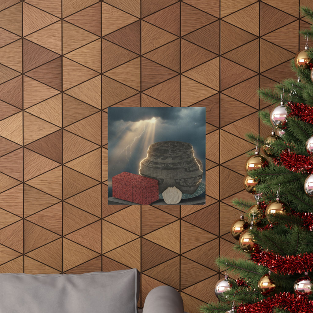 Dramatic Storm — Fire-Holder And Tea-Box — Matte Poster