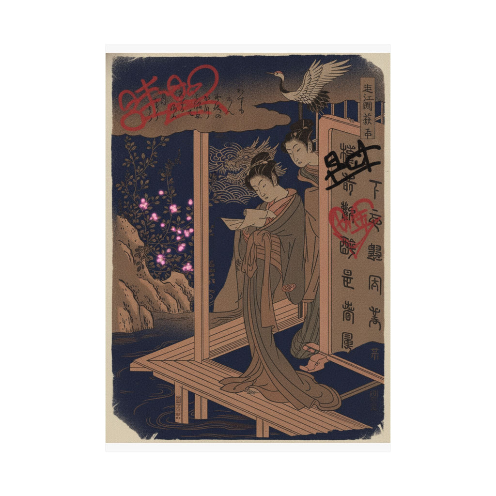 Japanese Street — Bush Clover In Province Of Omi — Matte Poster