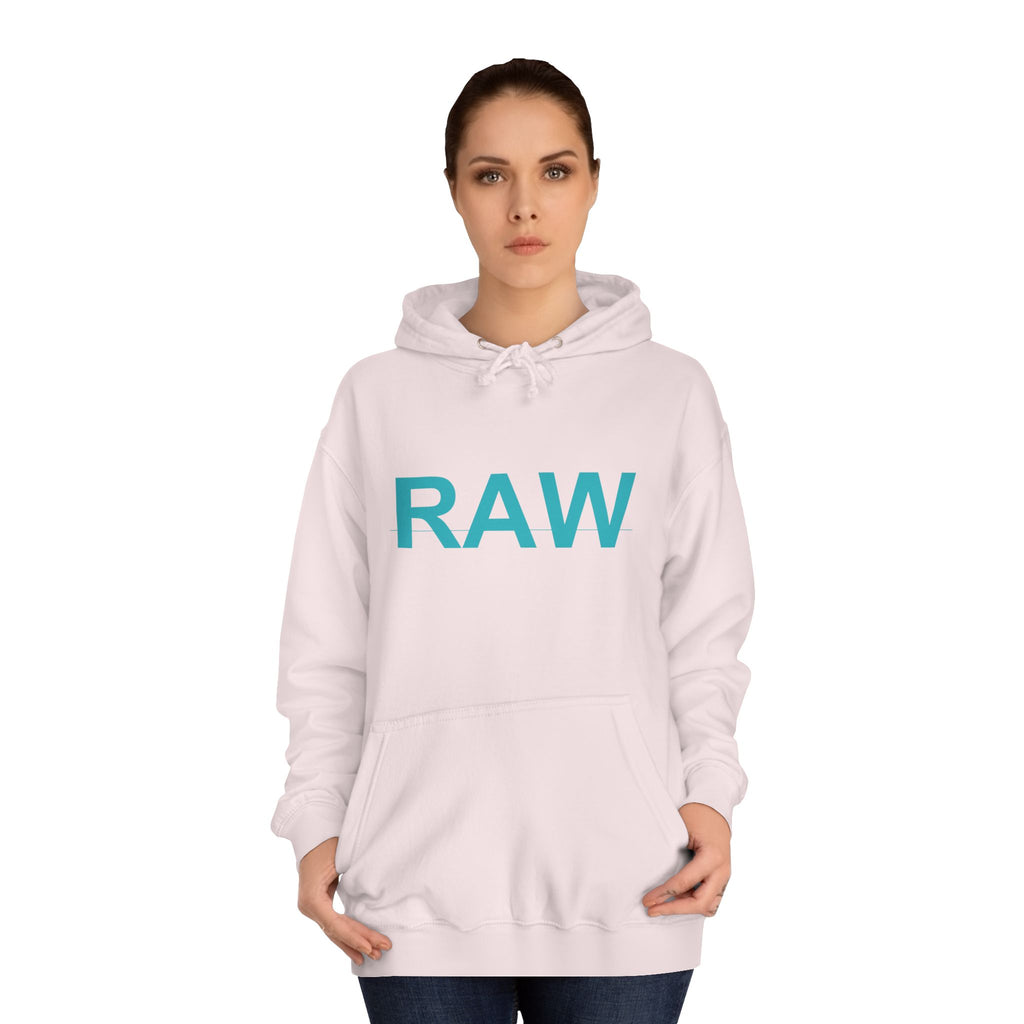 RAW Teal Capital Letter Minimalist Statement Hoodie