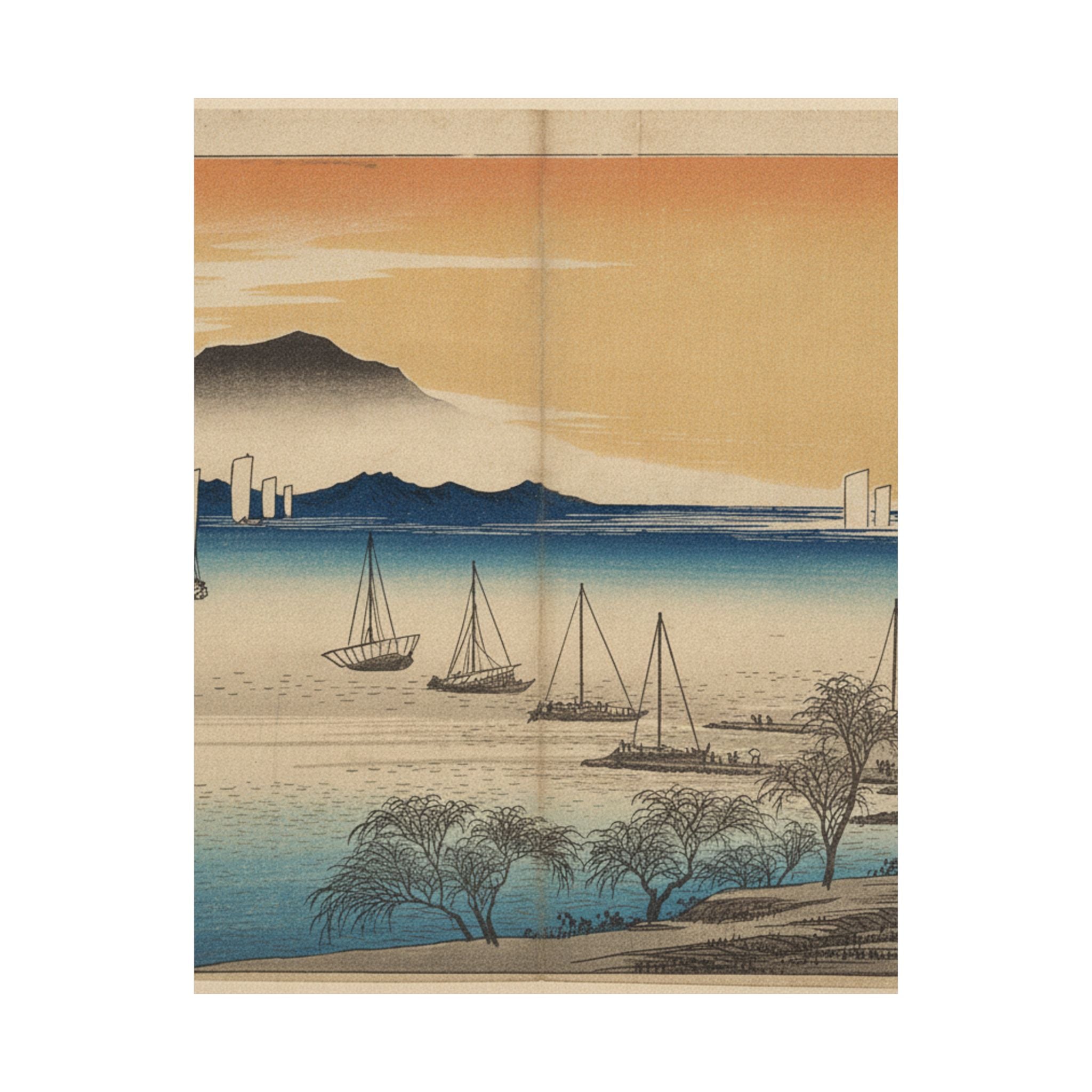 Affirmation — Sailing Boats Returning To Yabase, Lake Biwa — Matte Poster