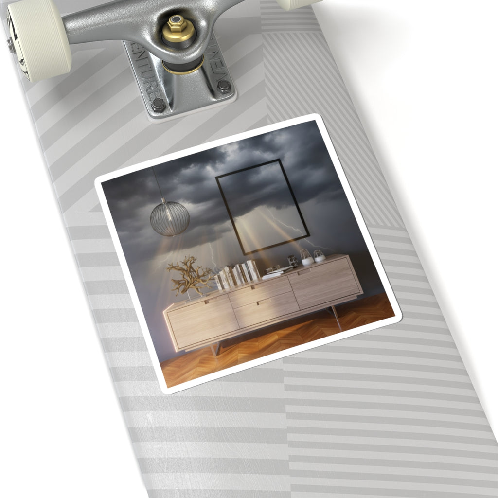 Dramatic Storm — Interior — Kiss-Cut Sticker