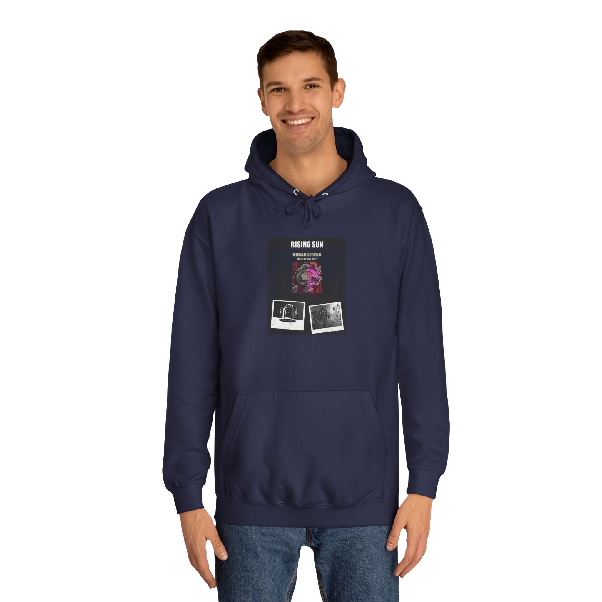 RISING SUN Magenta Night Poster Collage Hoodie