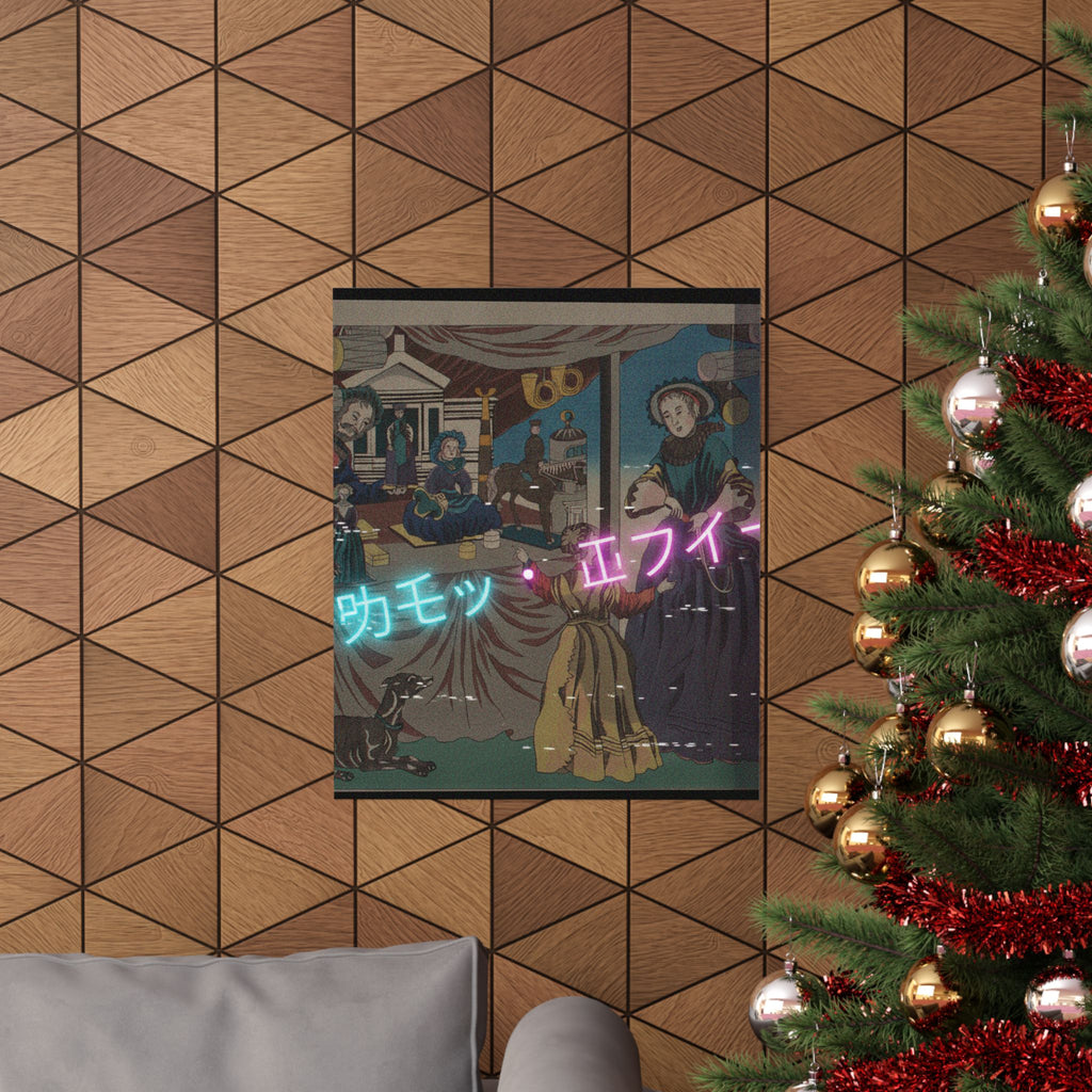 Glitch Culture — Color Print Of A Copperplate Picture Of A Toy Shop — Matte Poster