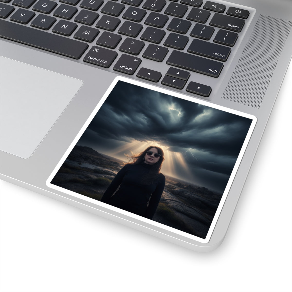 Dramatic Storm — Person — Kiss-Cut Sticker