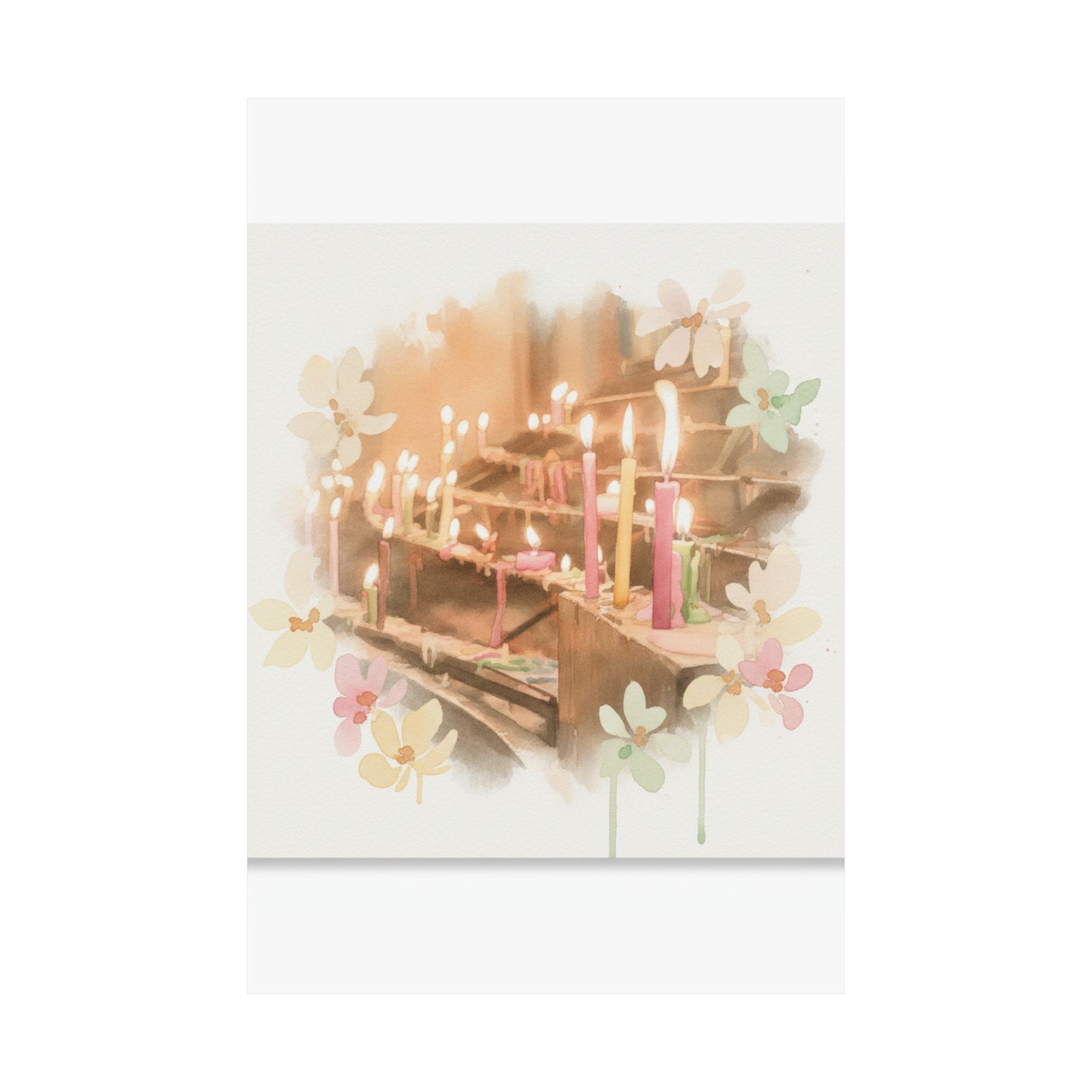 Watercolor — Candle — Matte Poster