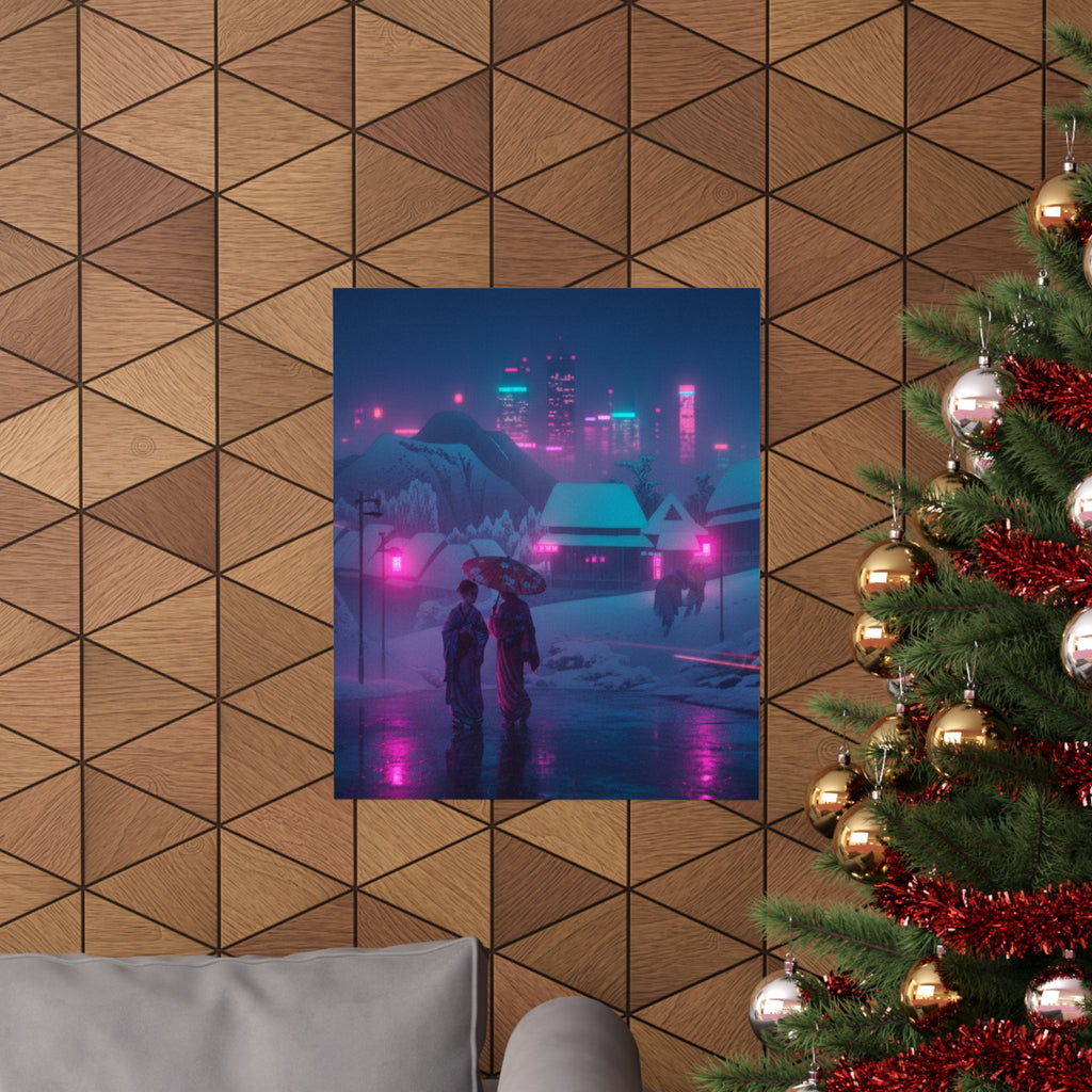 Neon Noir — Evening Snow — Matte Poster
