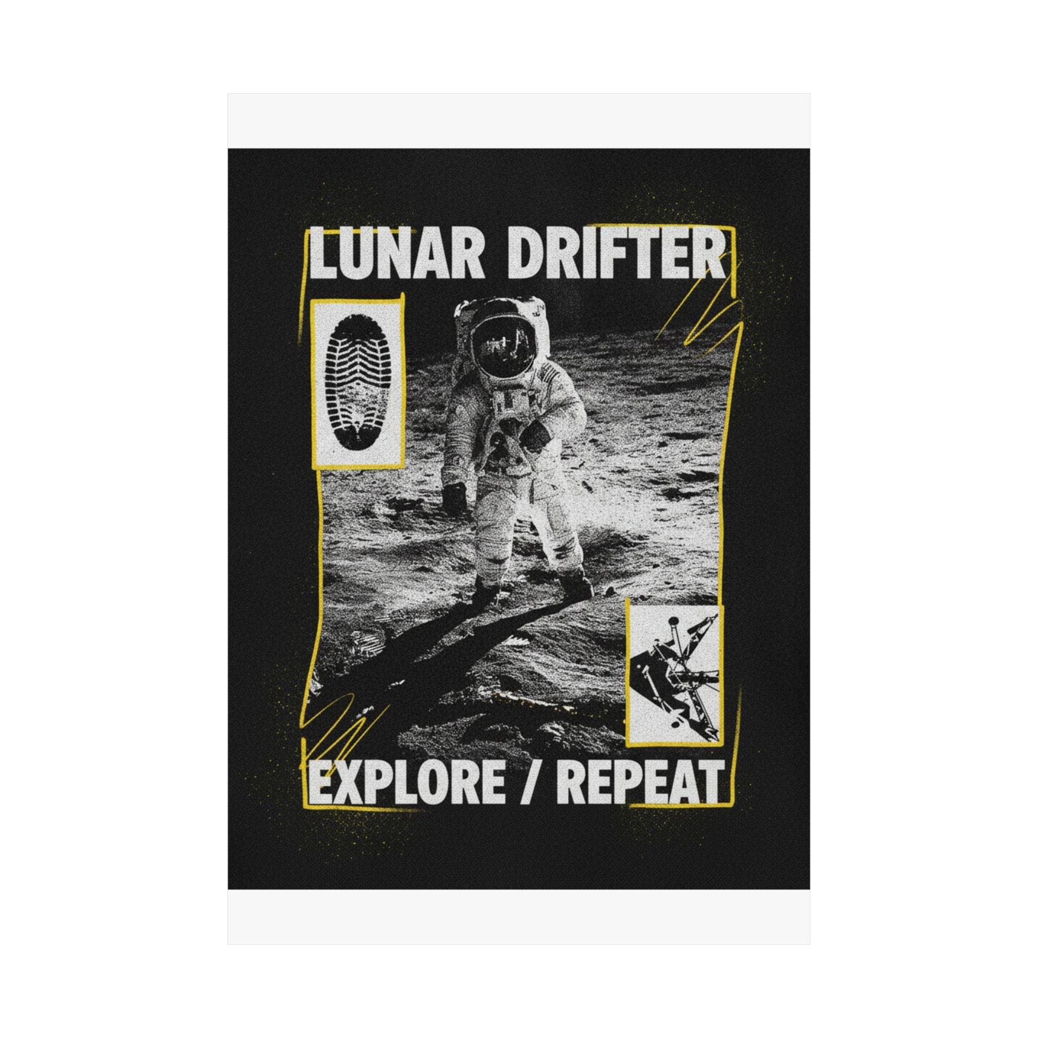 Lunar Drifter Explore / Repeat Astronaut Streetwear Poster