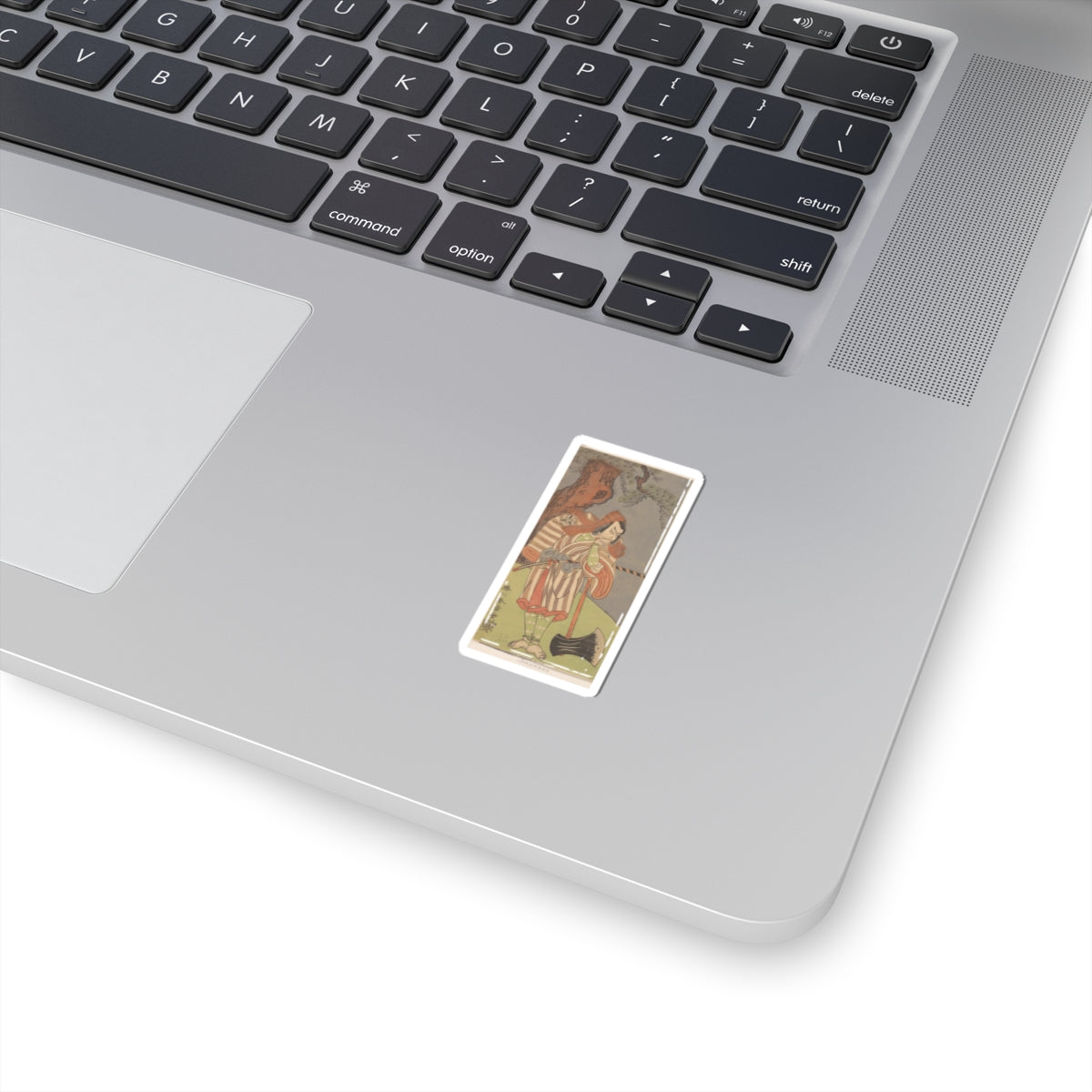 Ecommerce Main — The Actor The Fourth Danjuro With His Chin In His Hand Leaning On The Handle Of  — Kiss-Cut Sticker